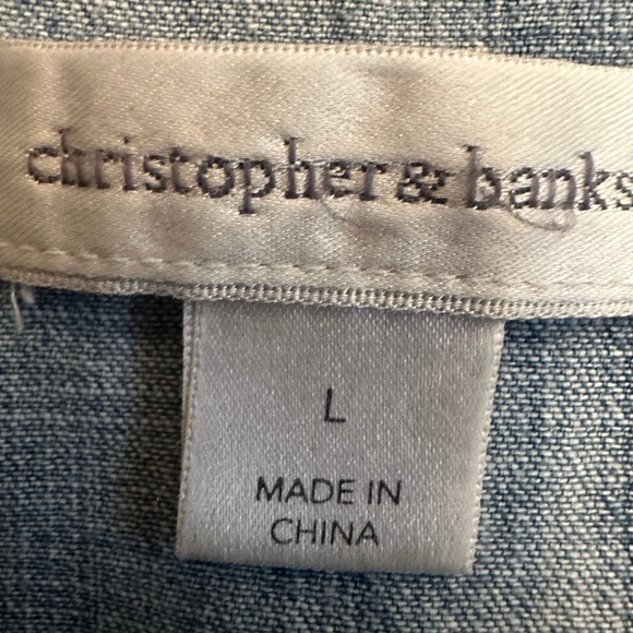 Christopher & Banks Button-Front Denim Jacket Size L - Picture 2 of 5
